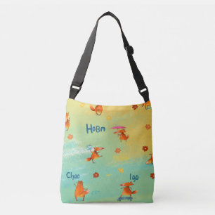 Bolsa Ajustável Ilustração de Aquarela artesanal Fox Engraçada