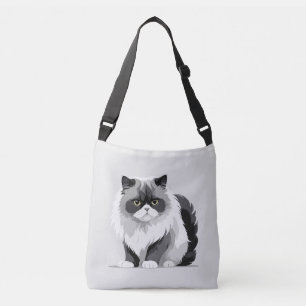 Bolsa Ajustável Ilustração de Arte Vetor de Cat com Preto e Branco