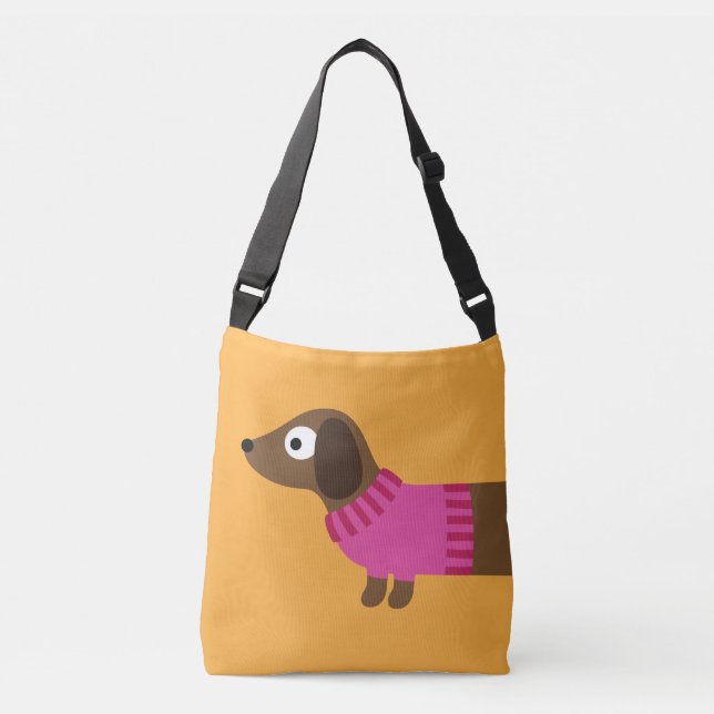 Bolsa Ajustável Ilustração de Dachshund Longo Cute (Frente)