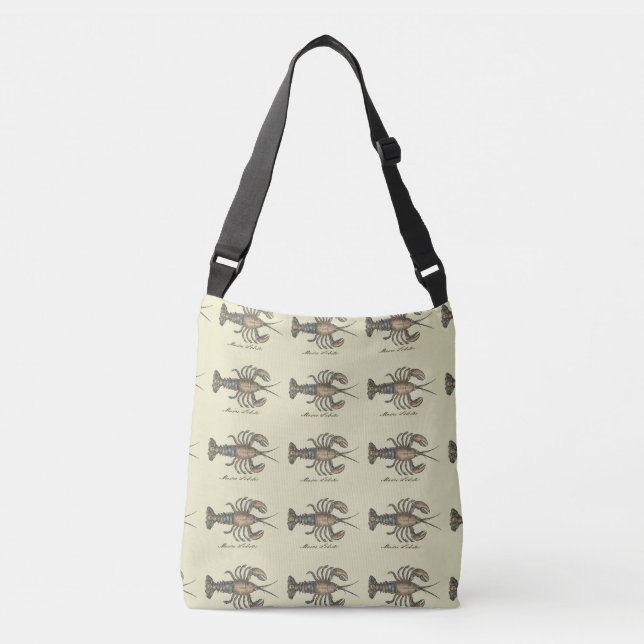 Bolsa Ajustável Ilustração de Lagosta Madeira Antica (Frente)