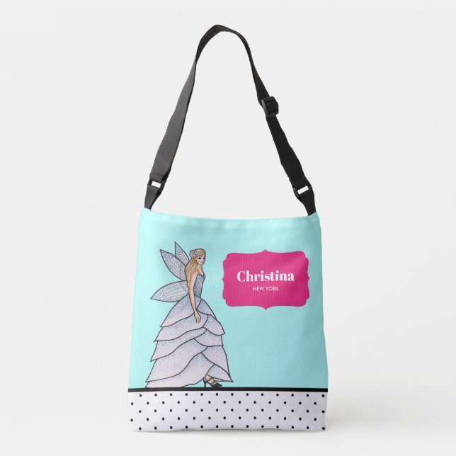 Bolsa Ajustável Ilustração de moda de princesa fada em aquarela (Verso)