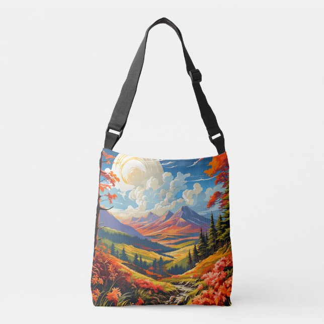 Bolsa Ajustável Ilustração de Paisagem de Paisagem de Paisagem de  (Frente)