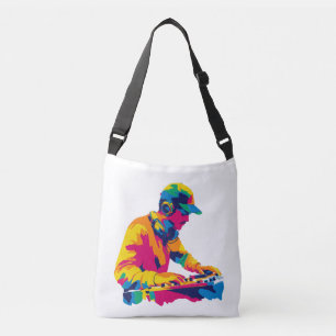 Bolsa Ajustável Ilustração de Retrato de DJ Pintura em Aquarela