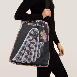Bolsa Ajustável Ilustração do Fantasma do Lace Whimsical com Flora