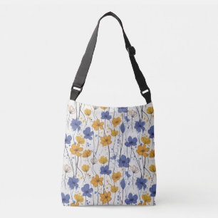 Bolsa Ajustável Ilustração floral, flores silvestres abstrato, mod