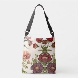 Bolsa Ajustável Ilustração floral vintage com rosa e vermelho