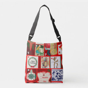 Bolsa Ajustável Ilustração Quadrada do Bloco de Natal Adventício A