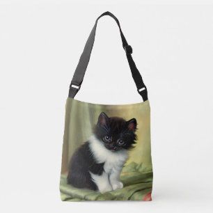 Bolsa Ajustável Ilustração Vintage Tuxedo Kitten