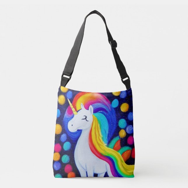 Bolsa Ajustável Image: colorful unicorn (Frente)
