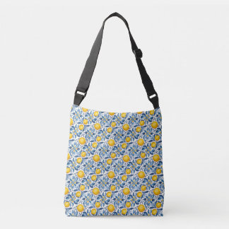 Bolsa Ajustável Impressão Botânica de Limão Azul e Amarelo de Verã
