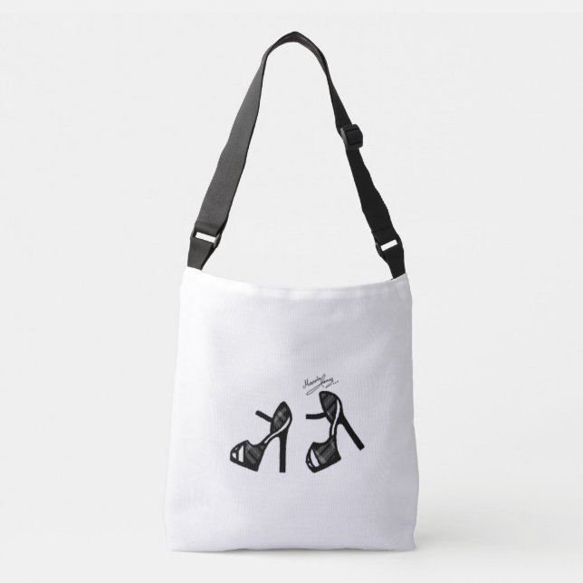 Bolsa Ajustável Impressão Calçado na moda - Xadrez preta (Frente)