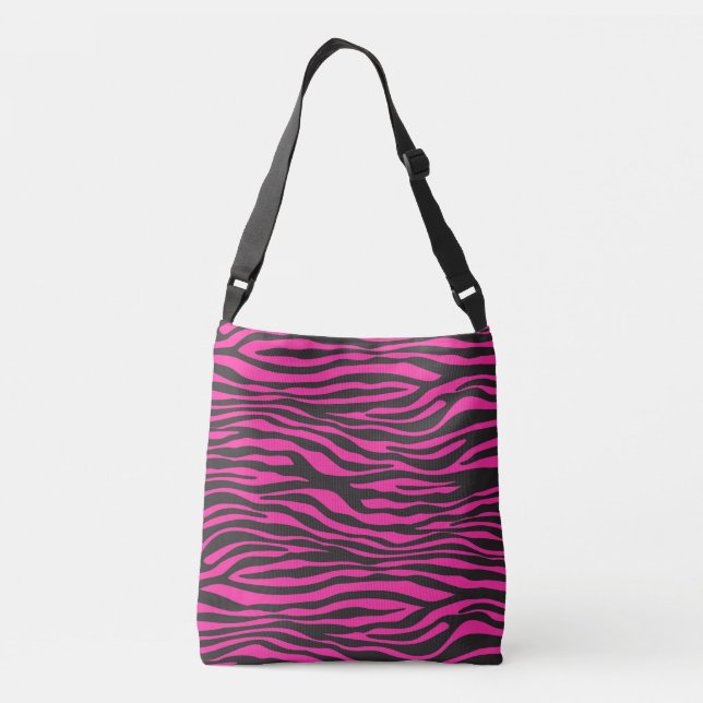 Bolsa Ajustável Impressão cor-de-rosa e preto da zebra (Verso)