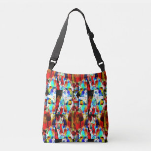 Bolsa Ajustável Impressão de Abstrato de Arte Moderna Preta Vermel