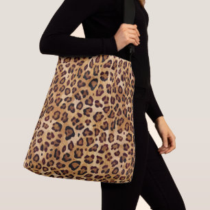 Bolsa Ajustável Impressão de Leopard de Textura Rústica