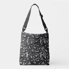 Bolsa Ajustável Impressão de Leopardo Preto e Cinza Prata
