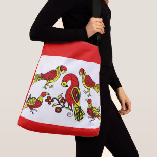 Bolsa Ajustável Impressão de pássaros de arte foliar na Pensilvâni