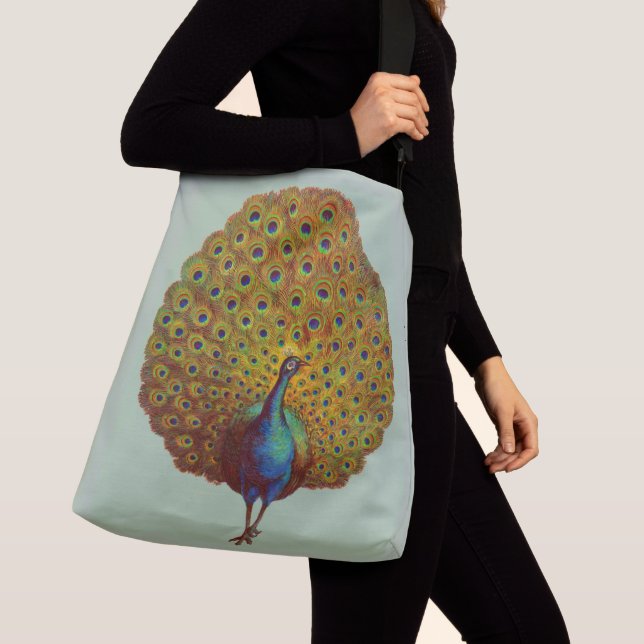 Bolsa Ajustável impressão de pavão vitoriano (Close Up)