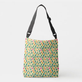 Bolsa Ajustável Impressão de Tecido amarelo Kawaii, padrão Cactus
