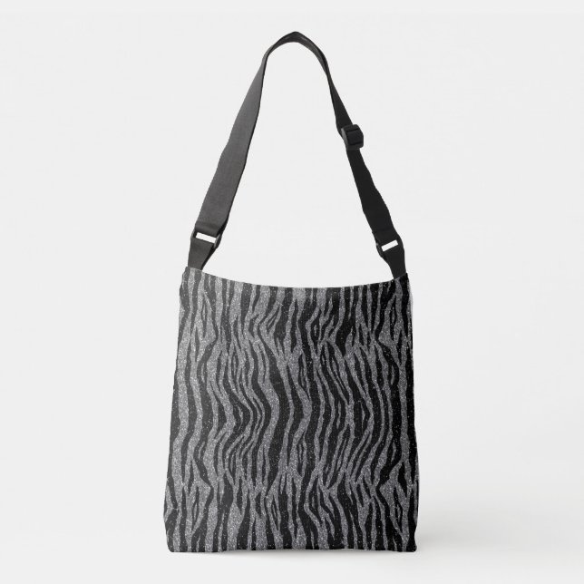Bolsa Ajustável Impressão de Zebra Preto e Cinza Prata (Frente)