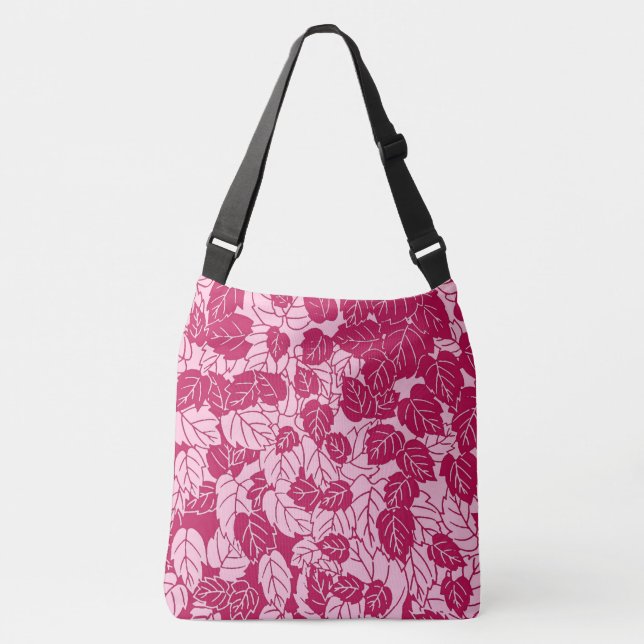 Bolsa Ajustável Impressão, Fuchsia e Rosas claro japonesas (Frente)