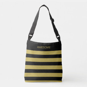 Bolsa Ajustável Incrível listrado de preto e dourado