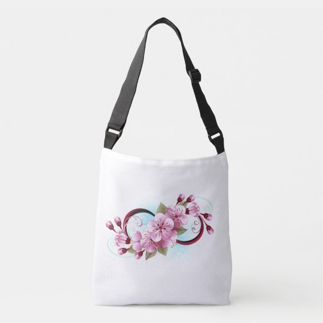 Bolsa Ajustável Infinidade com Flores de Flor Sakura (Frente)