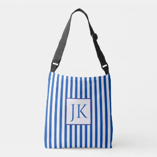 Bolsa Ajustável Inicial Personalizada Listrada Azul