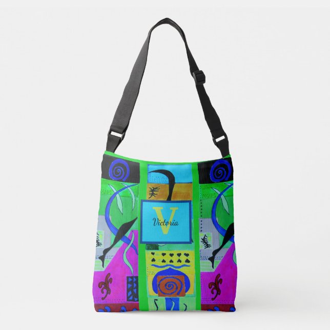 Bolsa Ajustável Inspiração Abstrato de Moda Verde de Matisse (Frente)