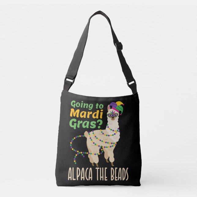 Bolsa Ajustável Ir para Mardi Gras Alpaca as Miçangas (Frente)