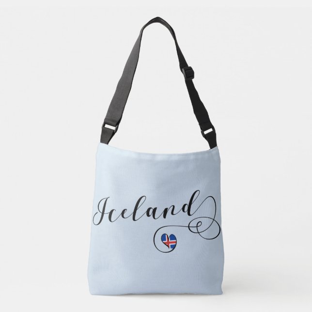 Bolsa Ajustável Islândia Heart Customizable Bag, Islandês (Frente)