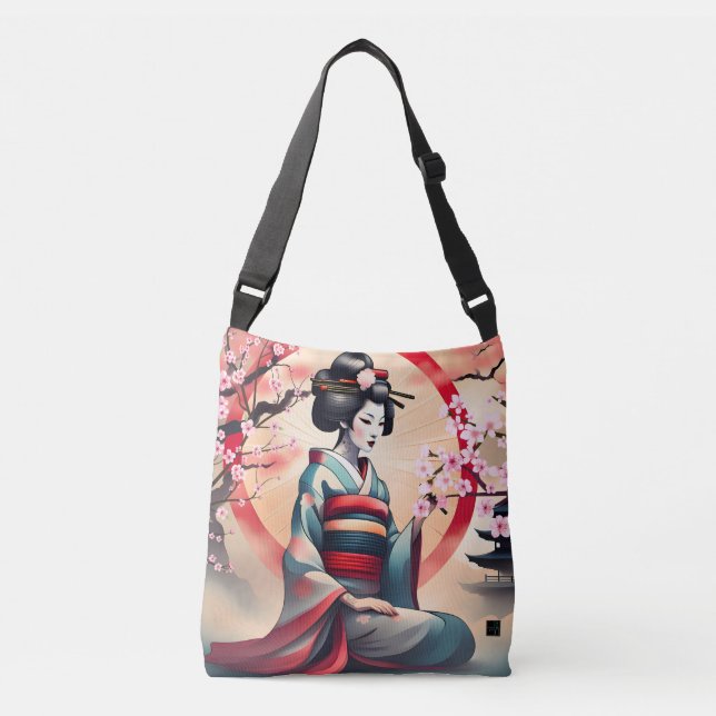 BOLSA AJUSTÁVEL JAPONÊS GEISHA BEAUTY WOMY CHERRY BLOSSOMS (Frente)