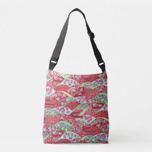 Bolsa Ajustável Japonês Washington Red Floral Origami Yuzen
