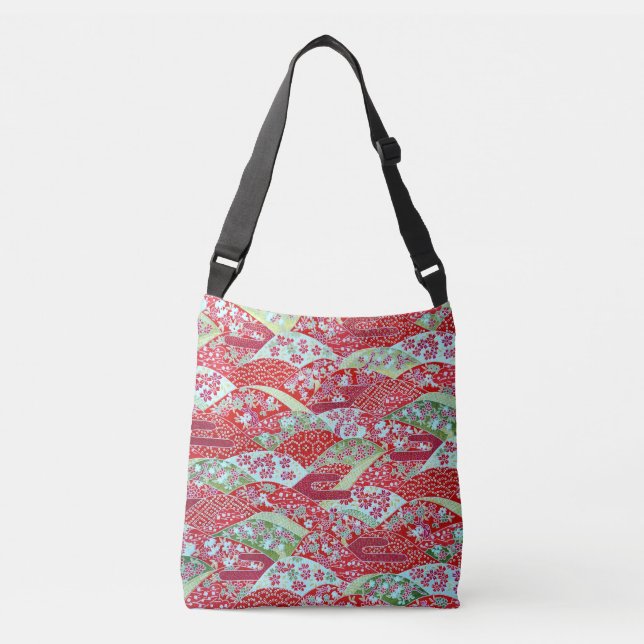 Bolsa Ajustável Japonês Washington Red Floral Origami Yuzen (Frente)
