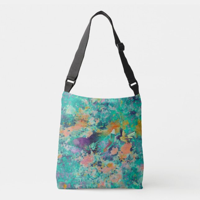 Bolsa Ajustável Jardim de Borboletas & uma Pena (Frente)