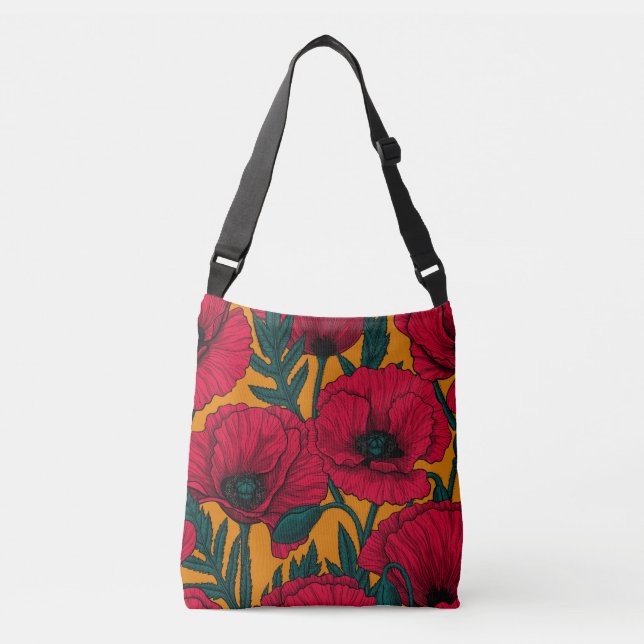 Bolsa Ajustável Jardim de papoila-vermelha (Frente)