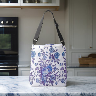 Bolsa Ajustável Jardim Floral Azul Vintage Rococo