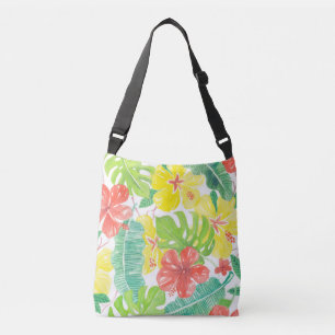 Bolsa Ajustável Jardim tropical, hibiscus plumeria e palmeiras