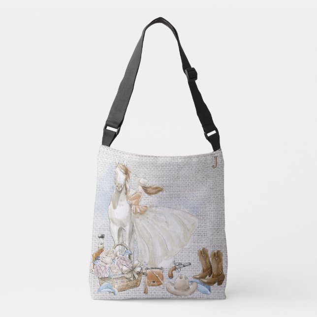 Bolsa Ajustável *Jay Western Rustic Horse Woman Floral Gun Hat (Frente)