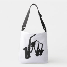 Bolsa Ajustável Jazzman Black Silhouette Sax Jazz White Bag