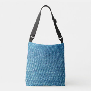 Bolsa Ajustável Jeans azuis simples, textura têxtil de denim