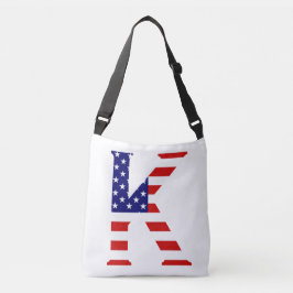 Bolsa Ajustável K Monograma sobreposto no cbcnt Flag EUA