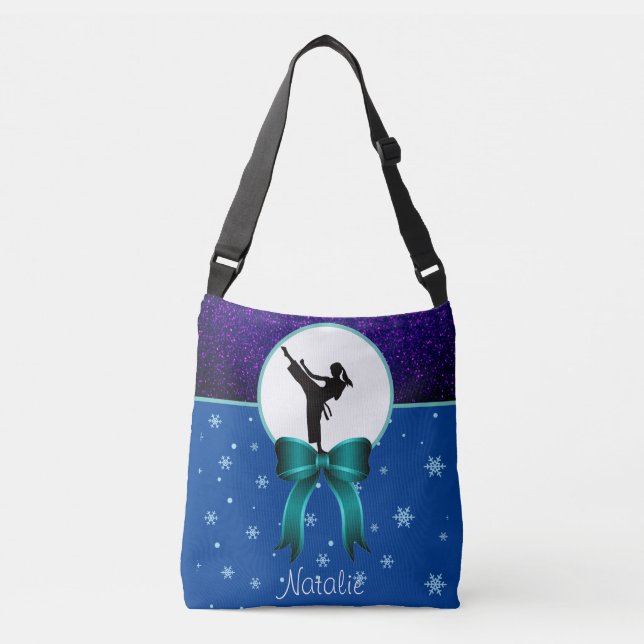Bolsa Ajustável Karate Girls Glitter e Arco Snowflake (Frente)