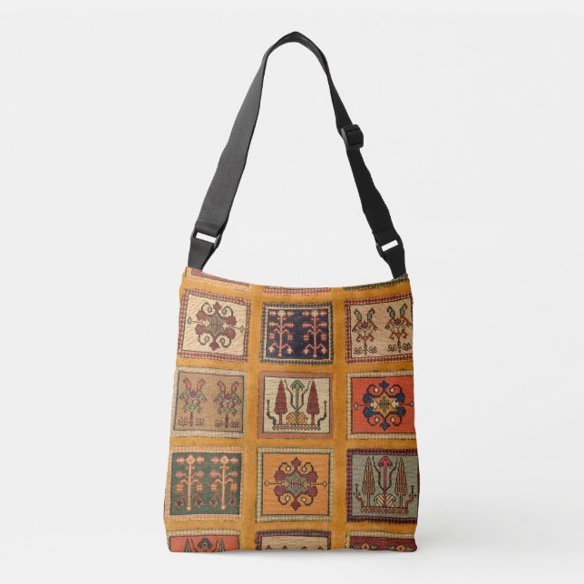 Bolsa Ajustável Kilim Antigo Turco Colorido (Frente)