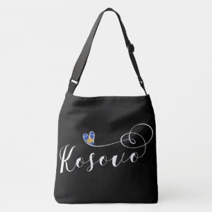 Bolsa Ajustável Kosovo Flag Heart, I Love Kosovo, Kosovar