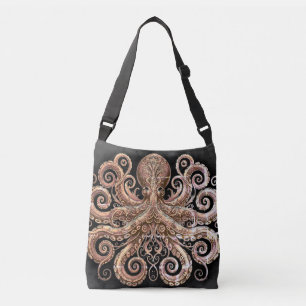 Bolsa Ajustável Kraken Steampunk Polvo Ornate Dourado e Preto
