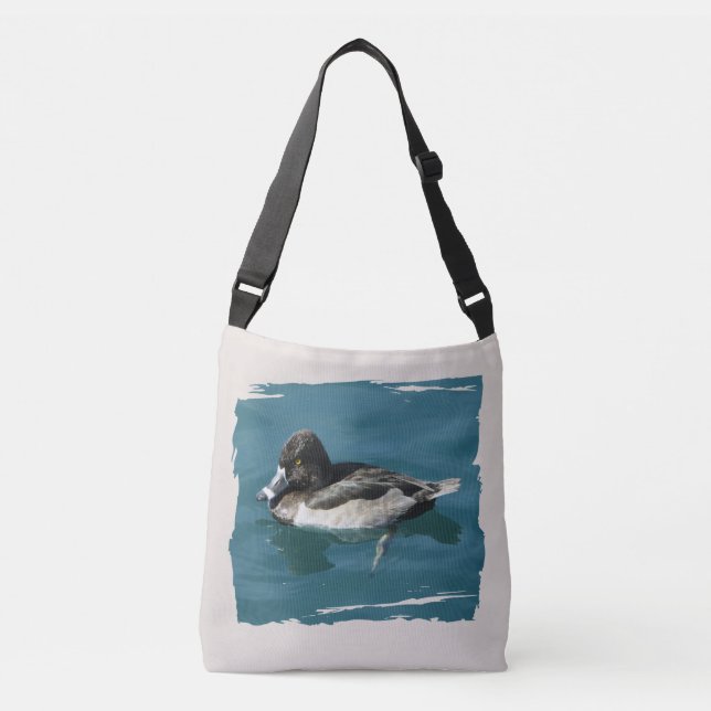 Bolsa Ajustável Lago Bird Black White Duck Foto Natureza Selvagem (Frente)