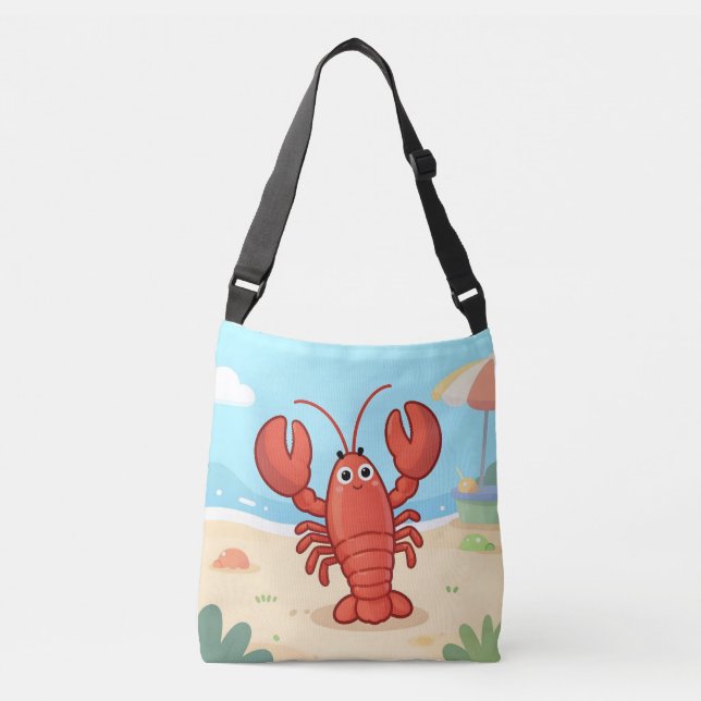 Bolsa Ajustável Lagraosta fofa na praia (Frente)