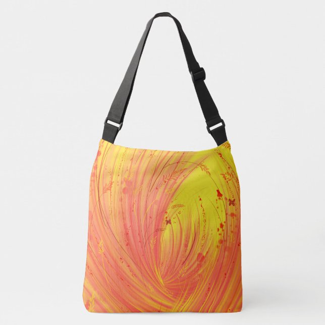 Bolsa Ajustável Laranja de jardim entonado com abstrato (Frente)