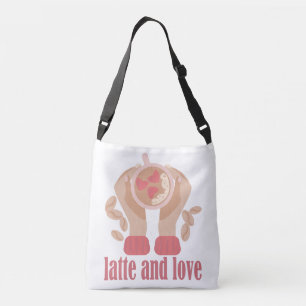 Bolsa Ajustável Latite e xícara de amor, mãos e café