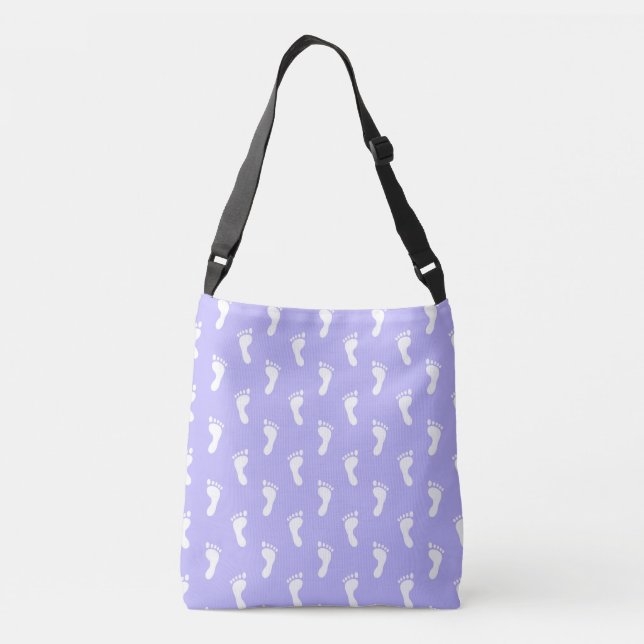 BOLSA AJUSTÁVEL LAVANDA COM PÉS DE BEBÊ BRANCO PEQUENO (Verso)